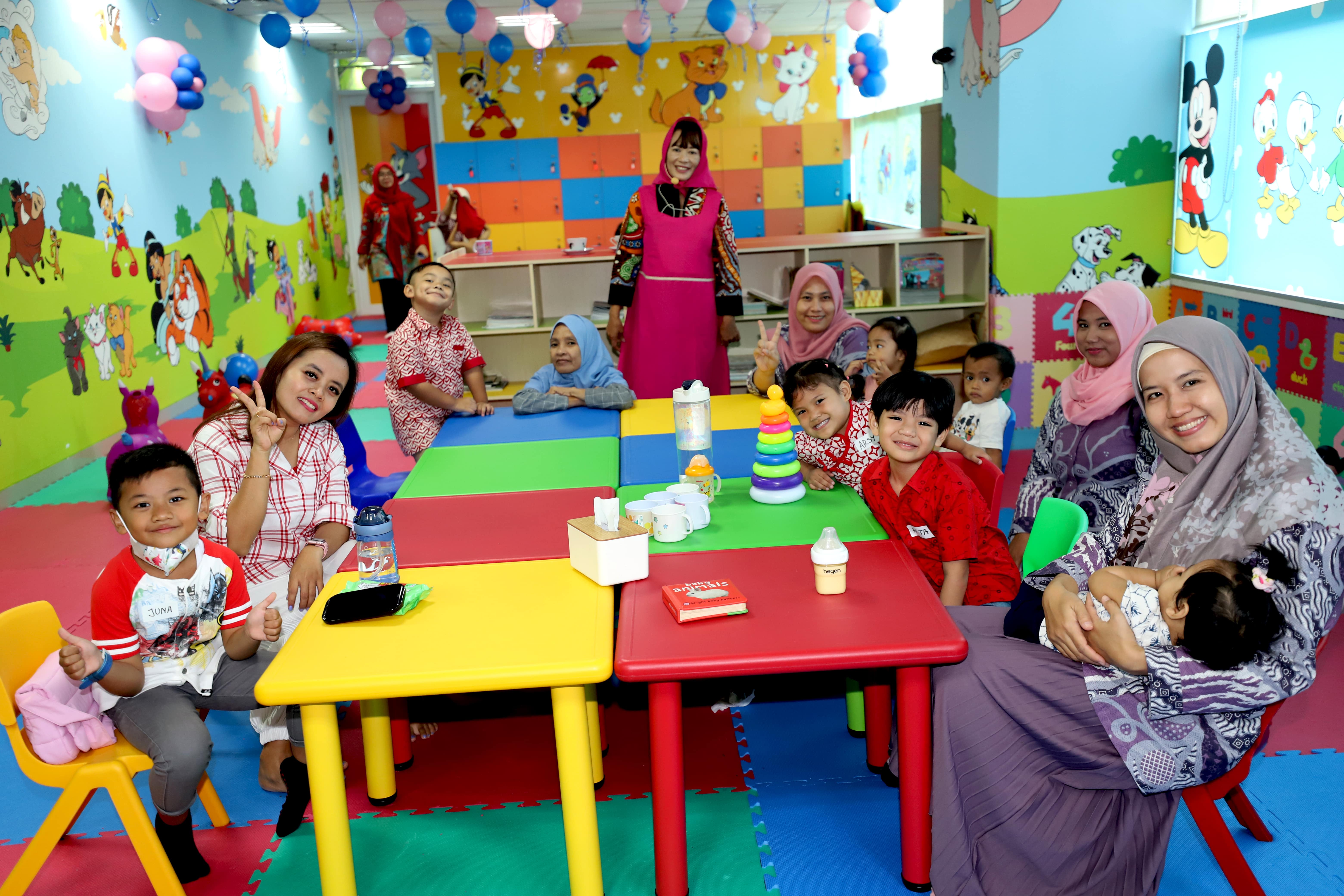 Suasana di dalam ruang Daycare Cinta Agnimaya BNPB setelah resmi beroperasi kembali sejak tanggal 1 Agustus 2023.